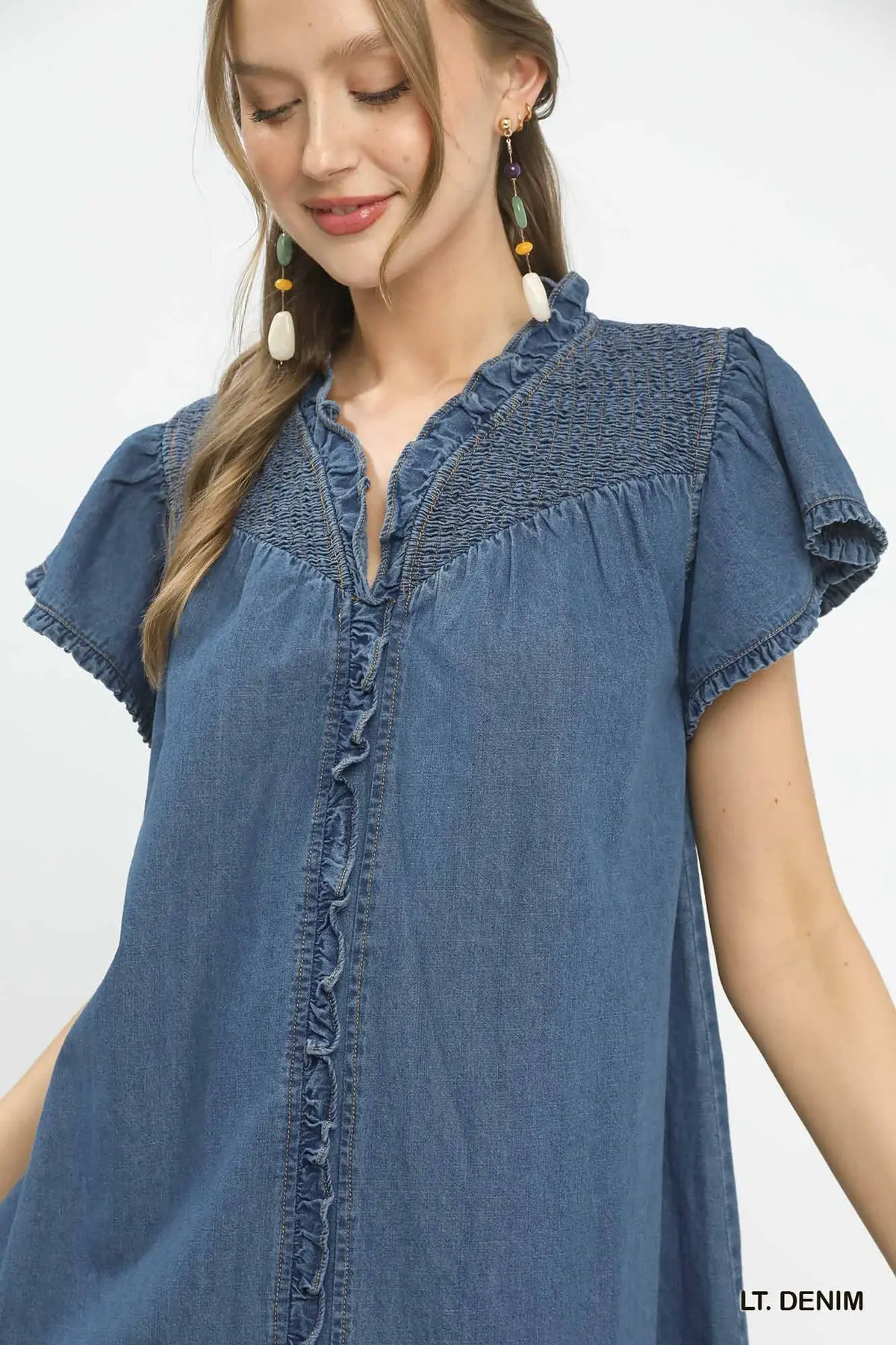 Vintage Blue Babydoll Denim Dress