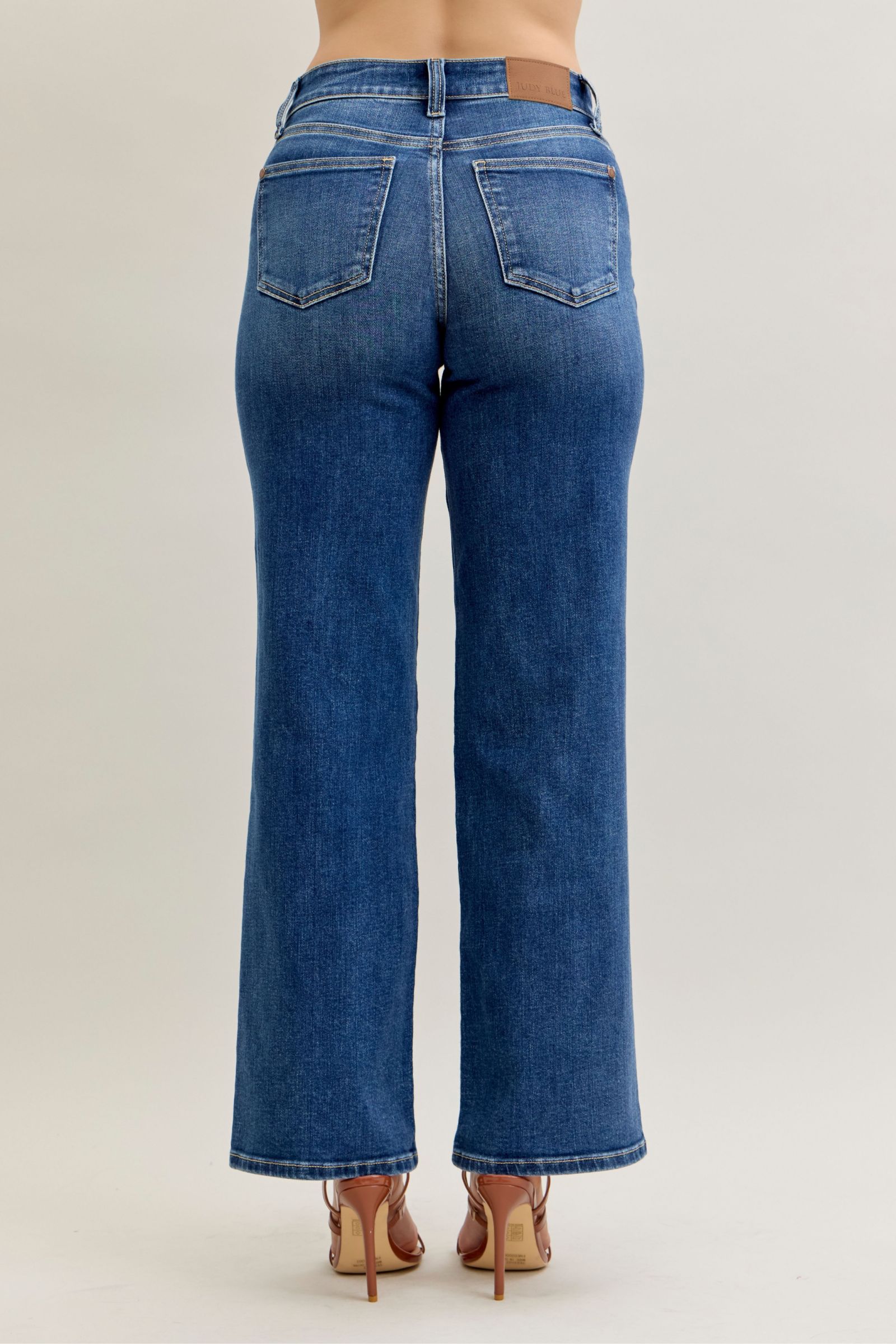 Judy Blue 90's Straight Leg Jeans w/ Front Patch Double Pockets
