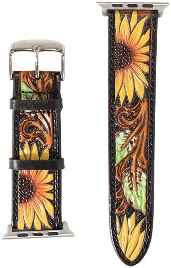 Nocona Western Watch Band Sunflower Embossed