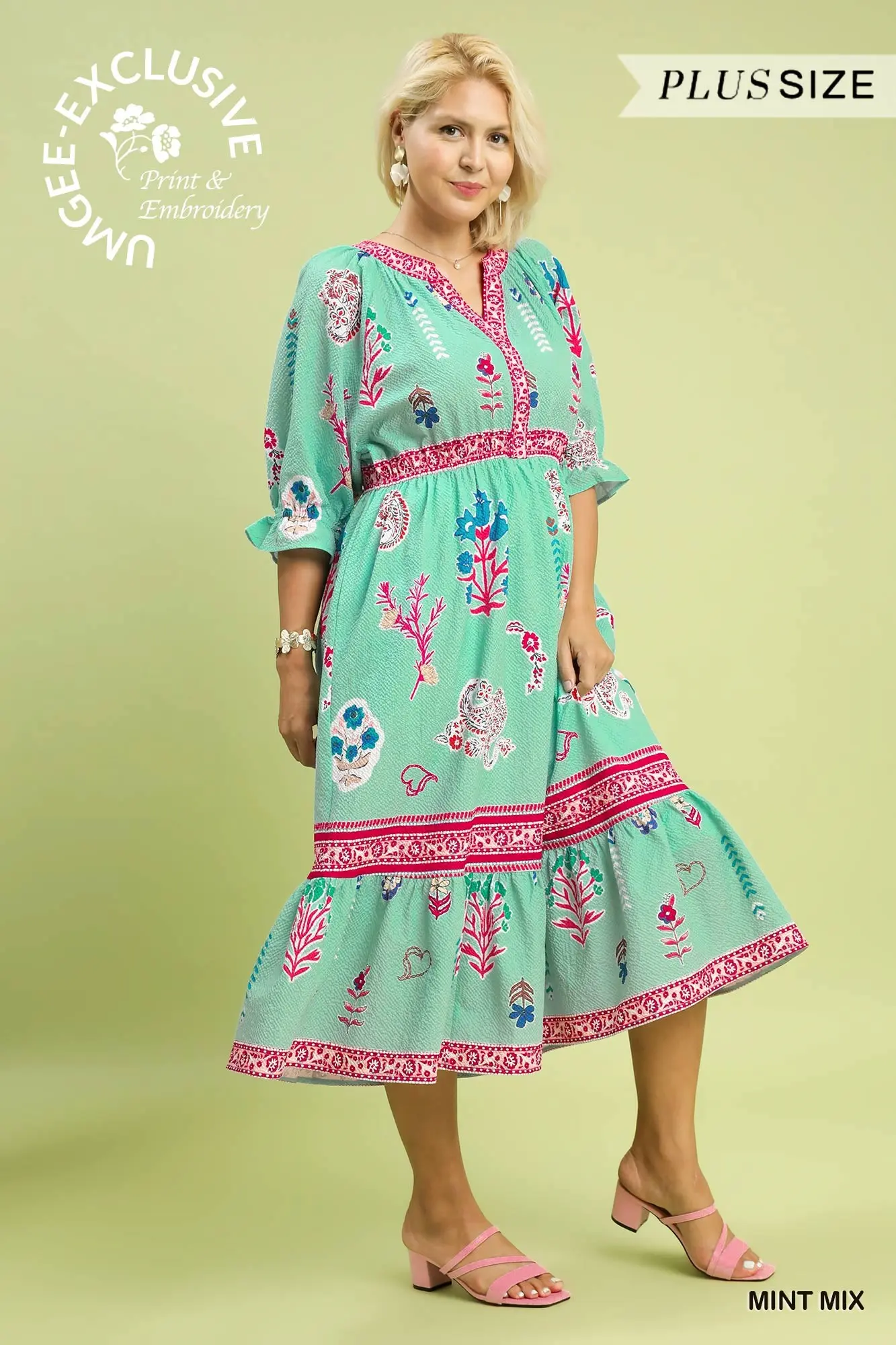 Pretty in Mint Floral Midi Dress