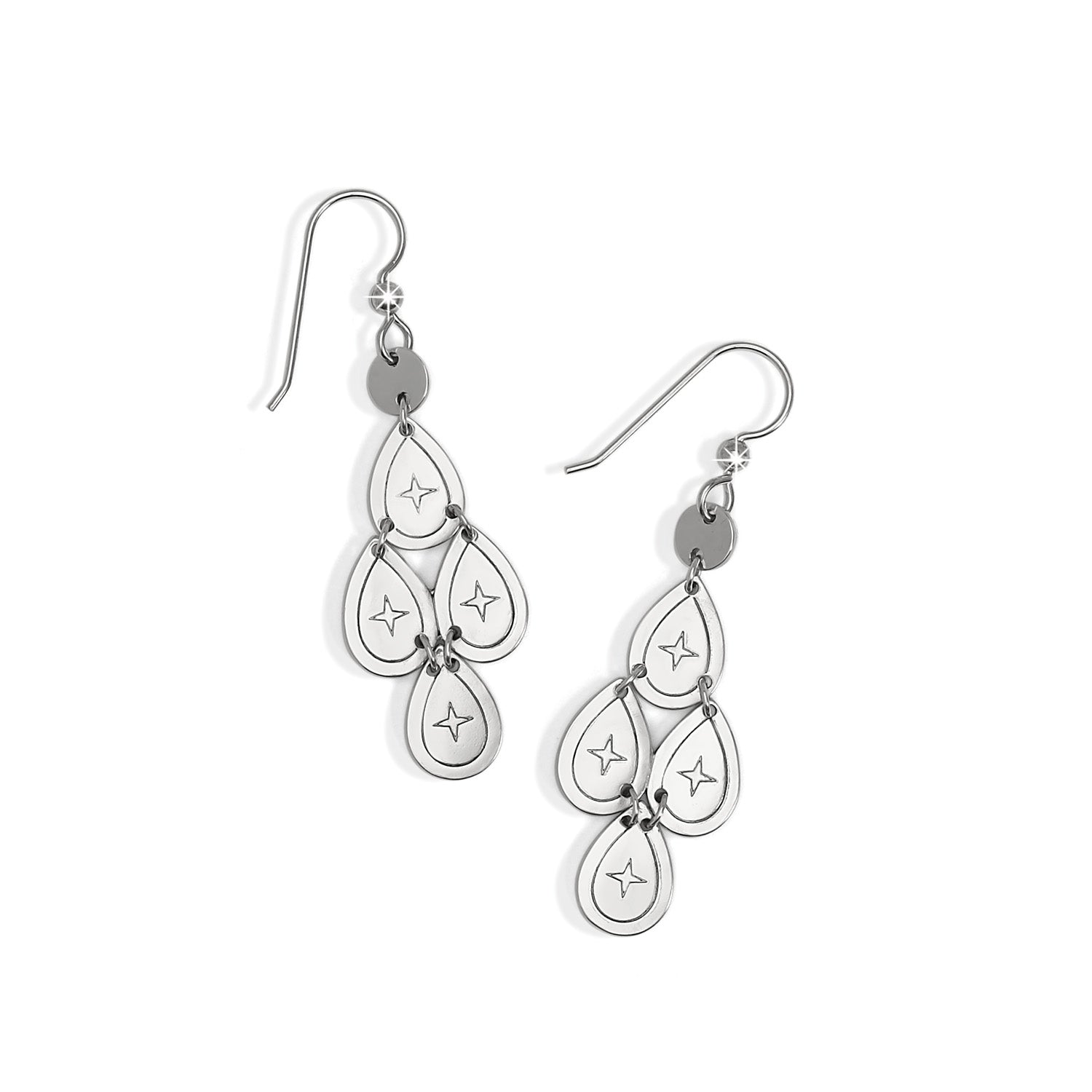 Palm Canyon Small Teardrop French Silver Wire Earrings