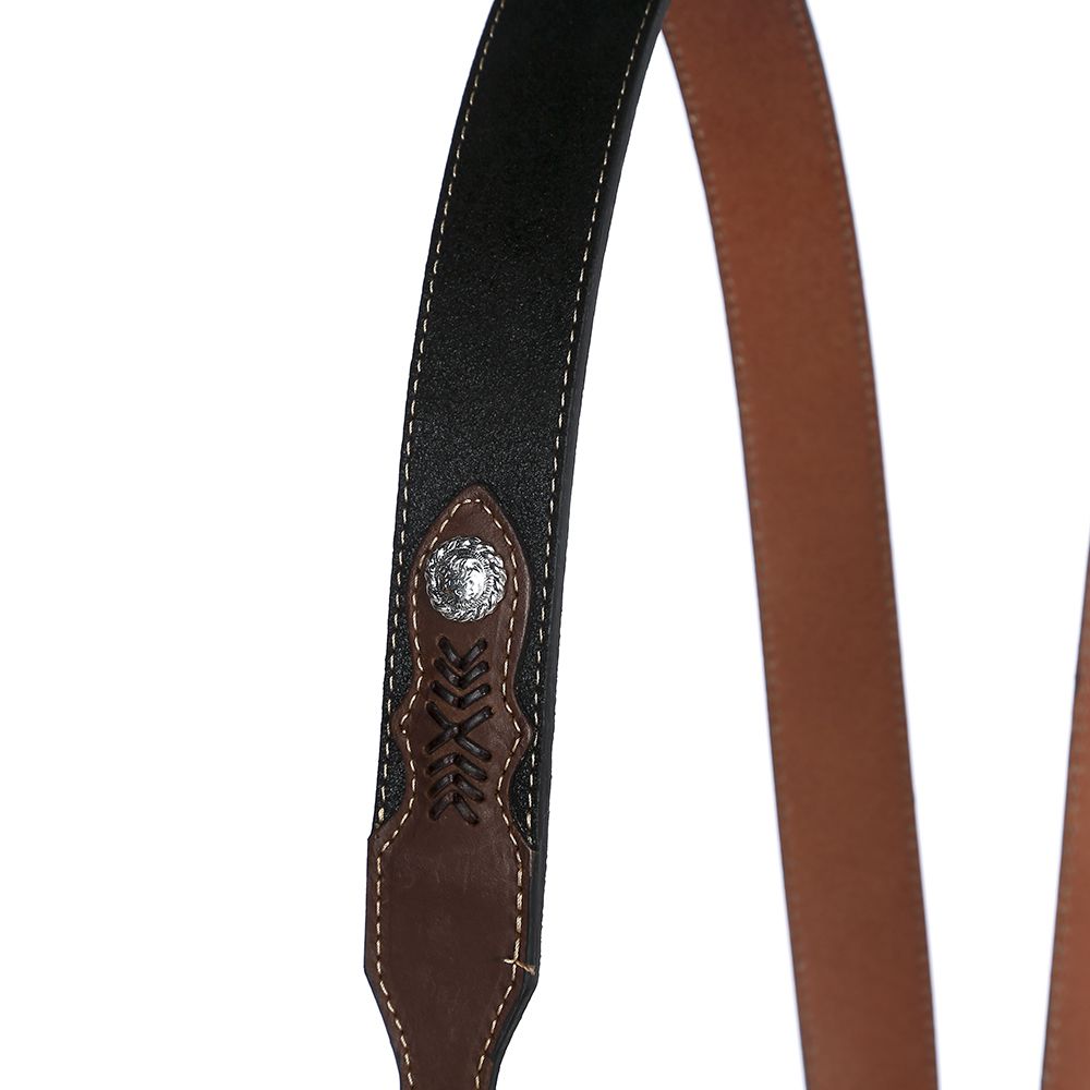 Men's Black & Tan Leather Suspenders
