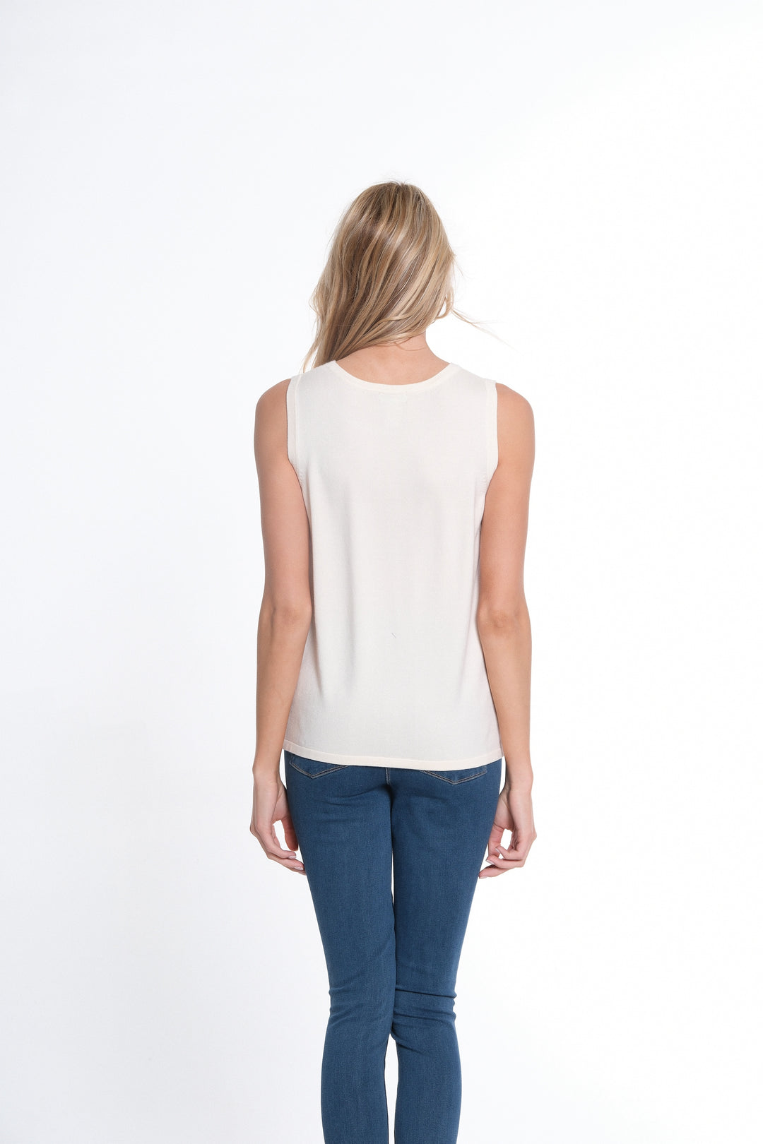Cream Jewel Neck Tank Sweater