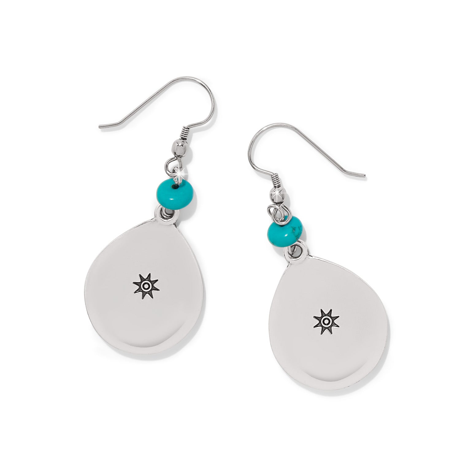 Mosaic Turquoise Teardrop French Wire Earrings