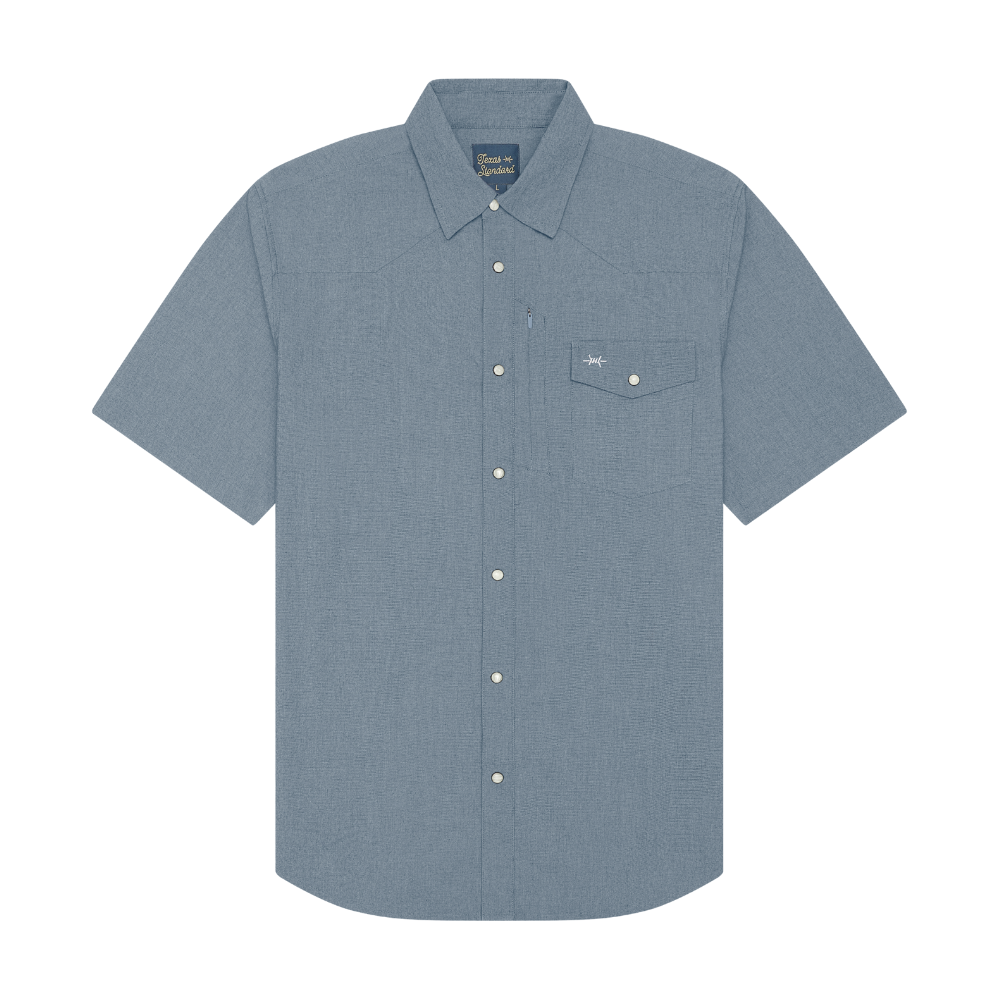 Short Sleeve Western Field Shirt/Marfa Blue by Texas Standard