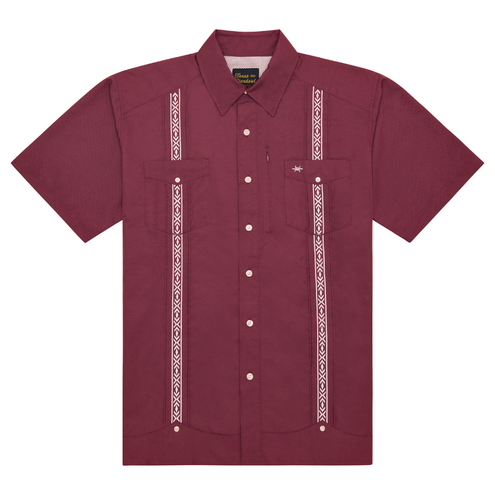 Guayabera Libre-Solid Maroon by Texas Standard