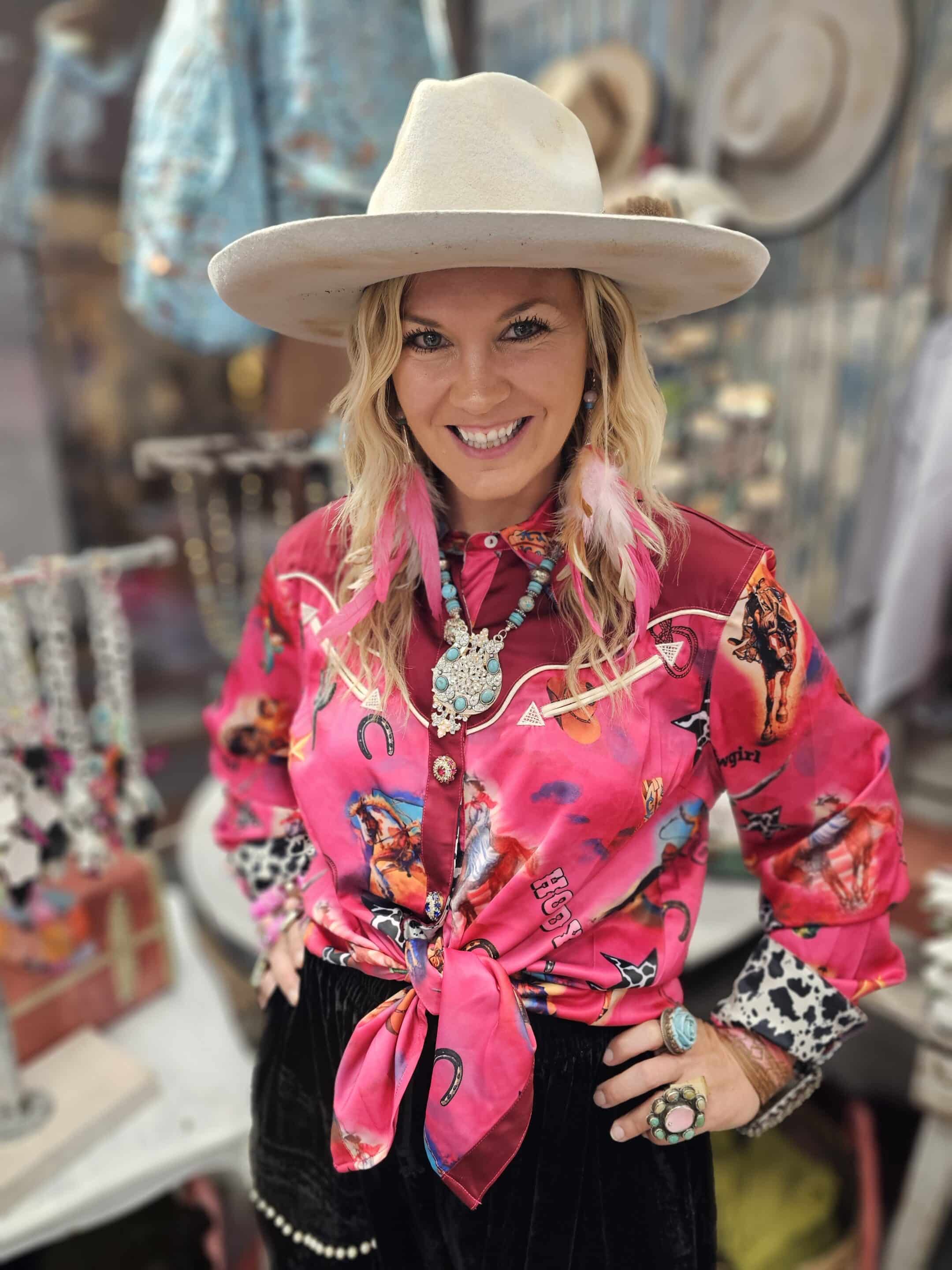 Ride'em Cowgirl Satin Western Blouse