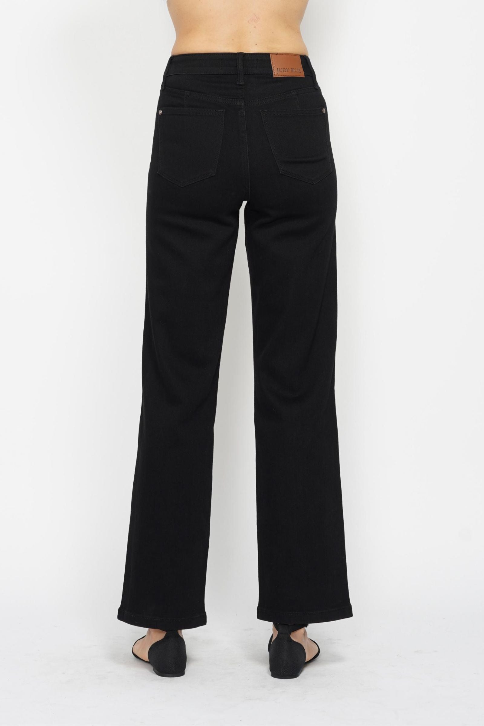 Dark Black High Waist Tummy Control Classic Straight Jeans