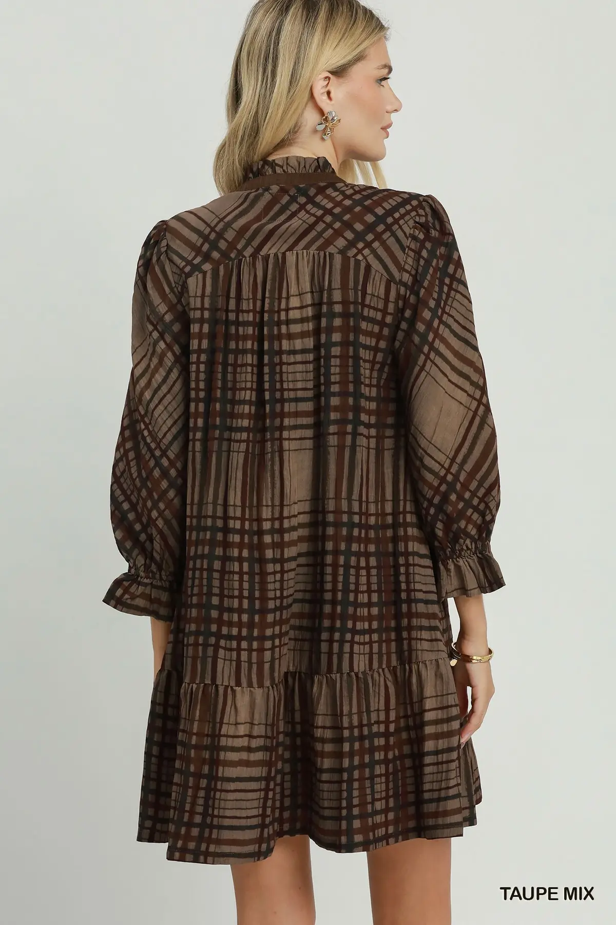 Autumn Plaid Babydoll Dress 🤎