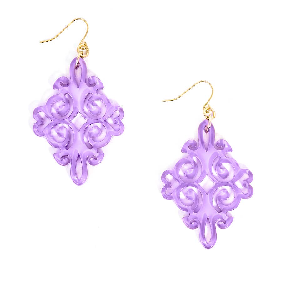 Lavender Swirls & Twirls Resin Earring