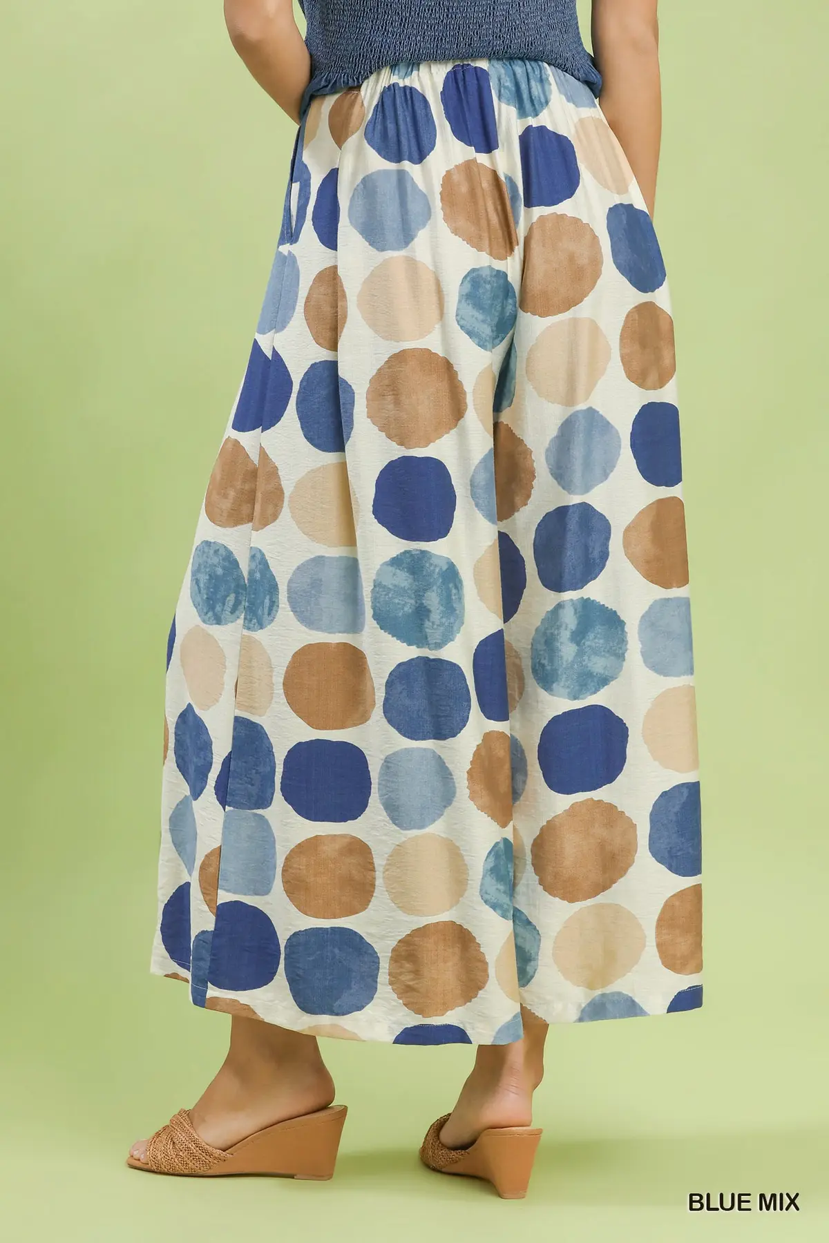 Painted Dot Wide Leg Pants đź’™