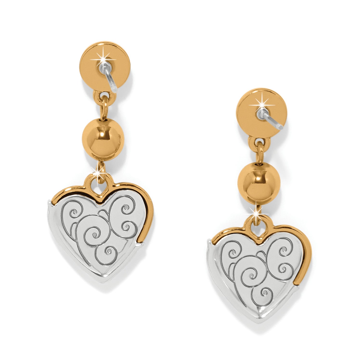 Meridian Petite Heart Wave Post Earrings/Gold
