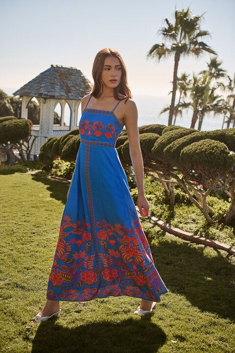 Simply Stunning Linen Blend Maxi Floral Dress