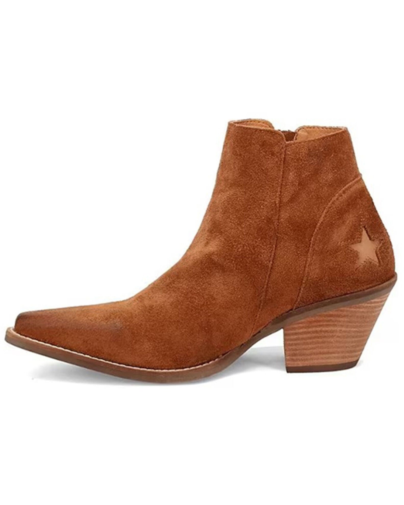 Dingo Women's Camel Little Star Suede Western Booties