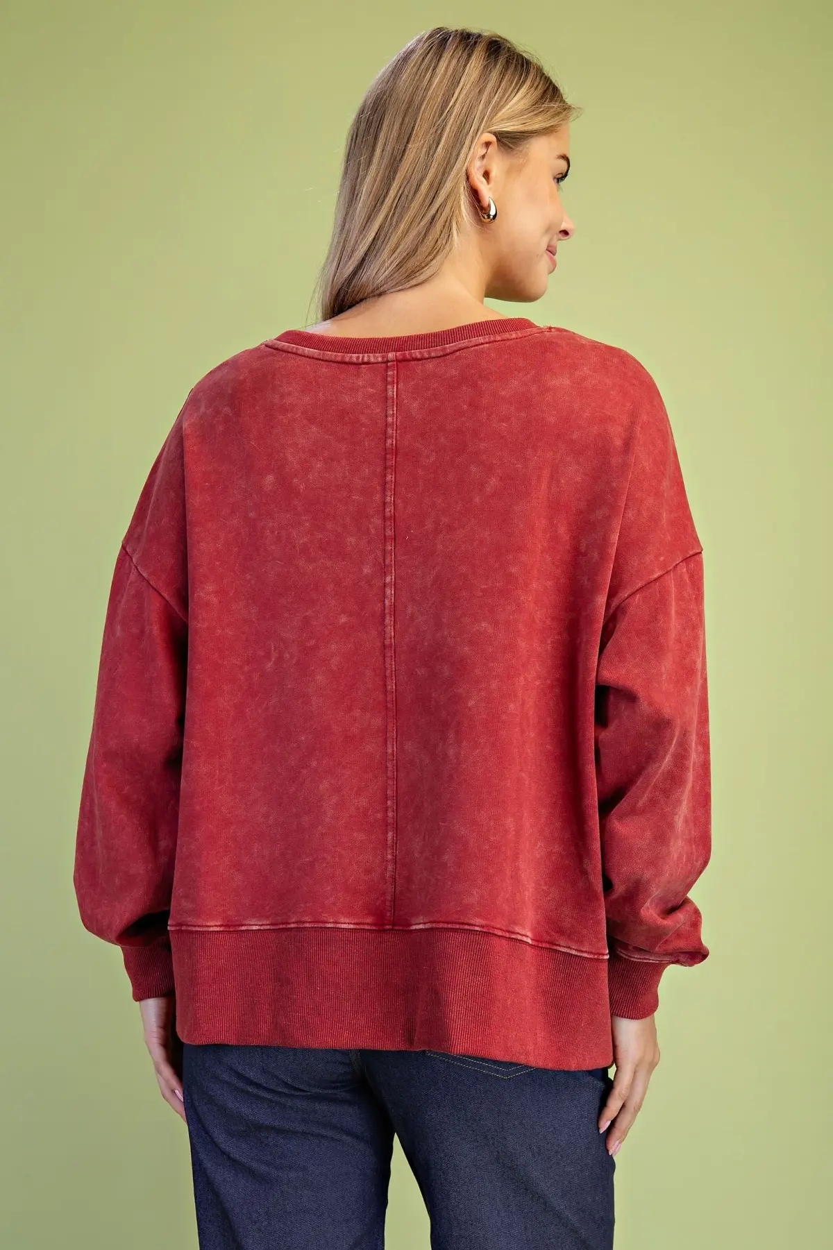Vintage Washed Floral Applique Sweatshirt