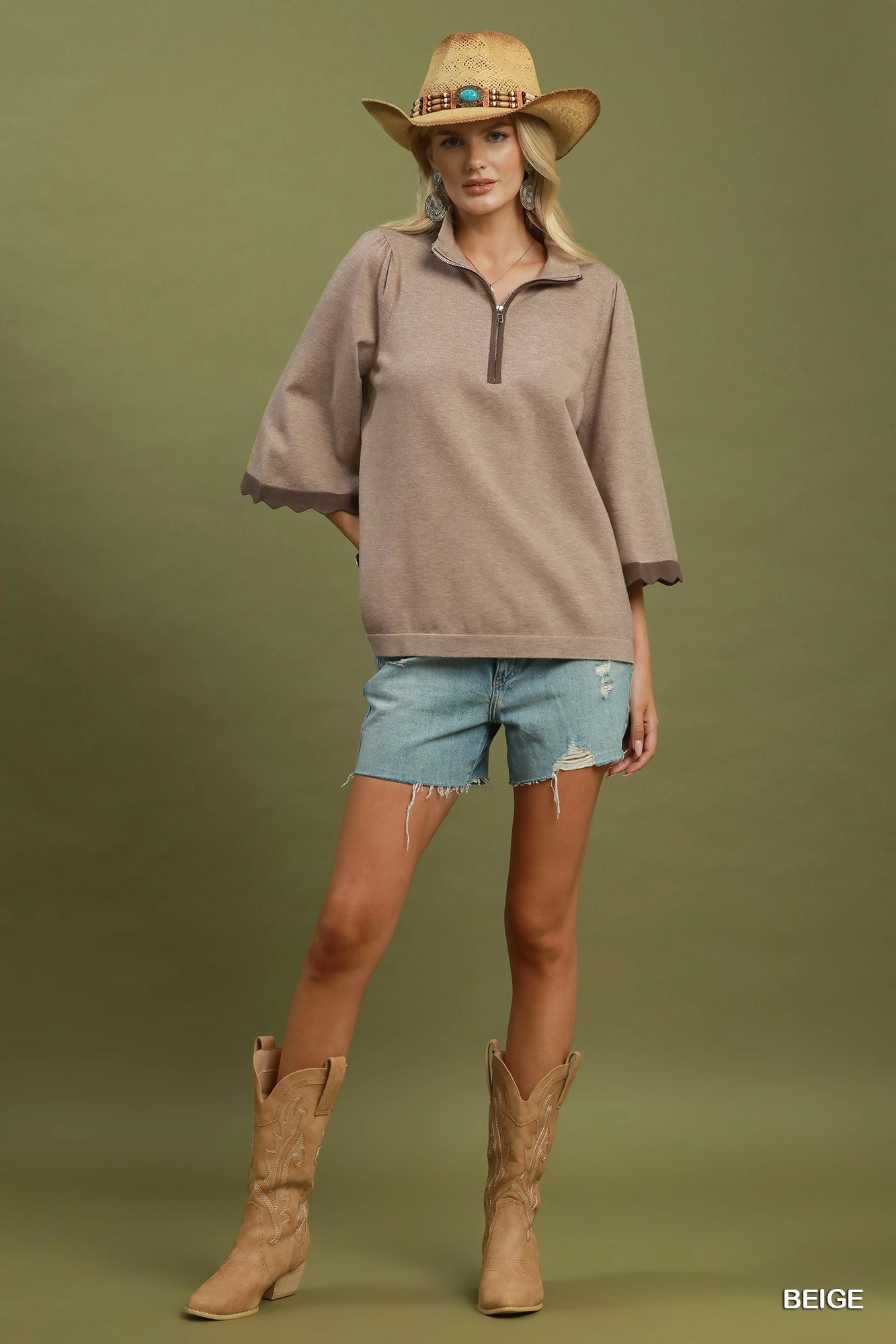Western Ease Quarter-Zip Knit 🤎