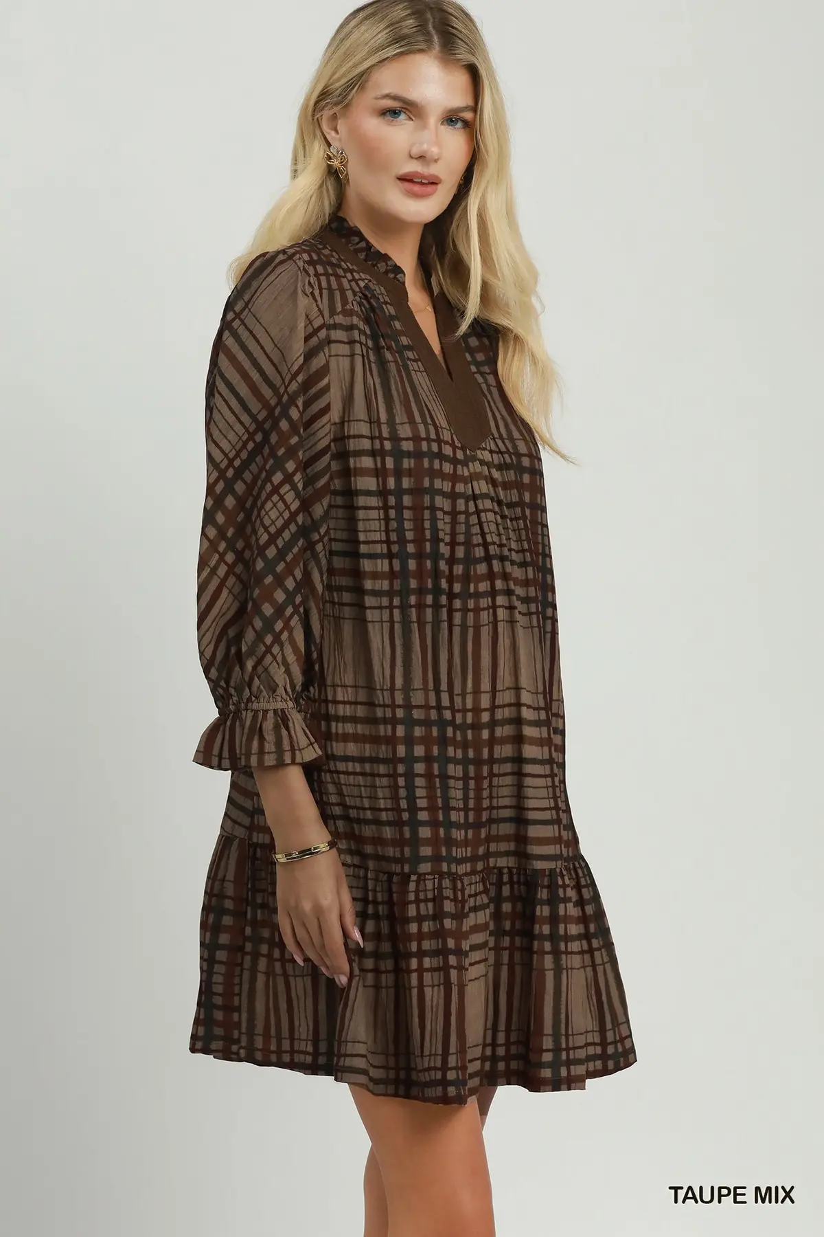 Autumn Plaid Babydoll Dress 🤎