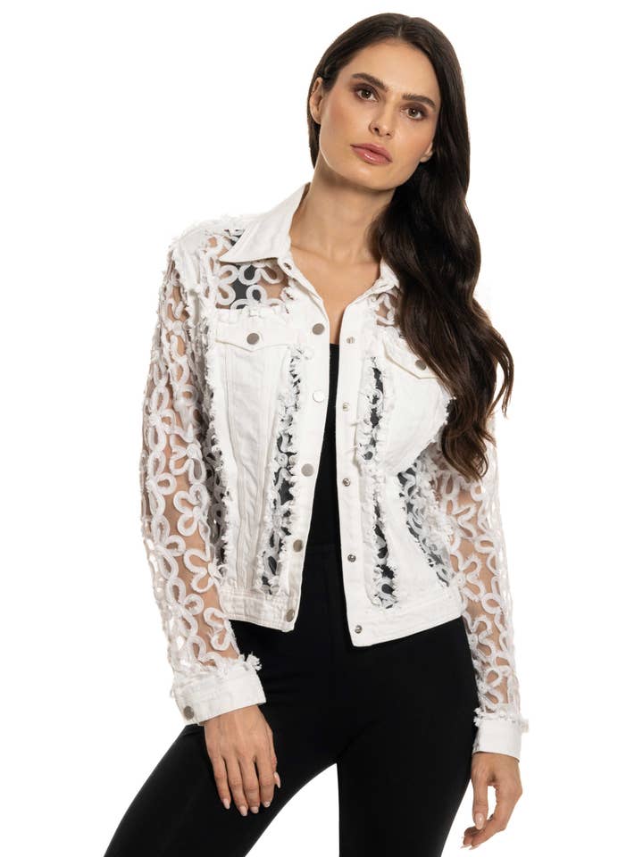 White Denim & Lace Jacket