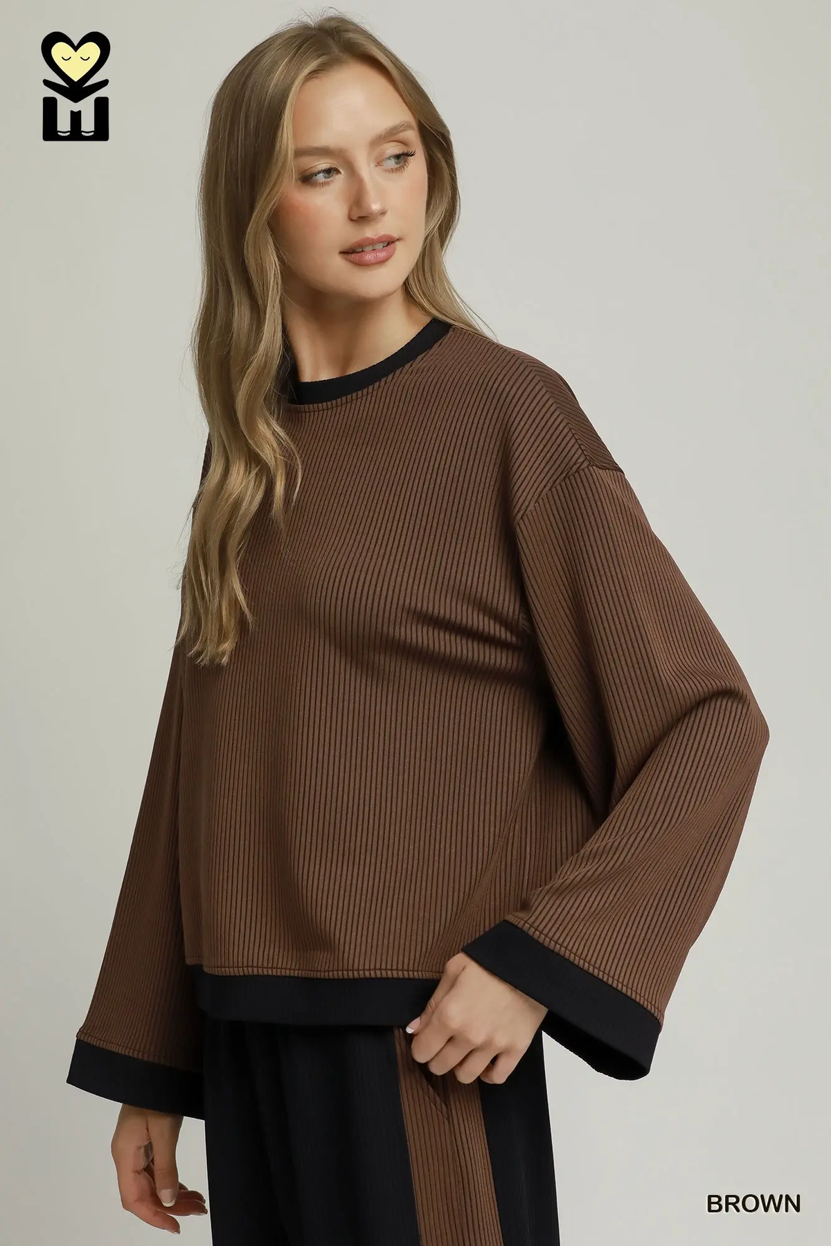 Espresso Contrast Stripe Knit Set 🤎🖤