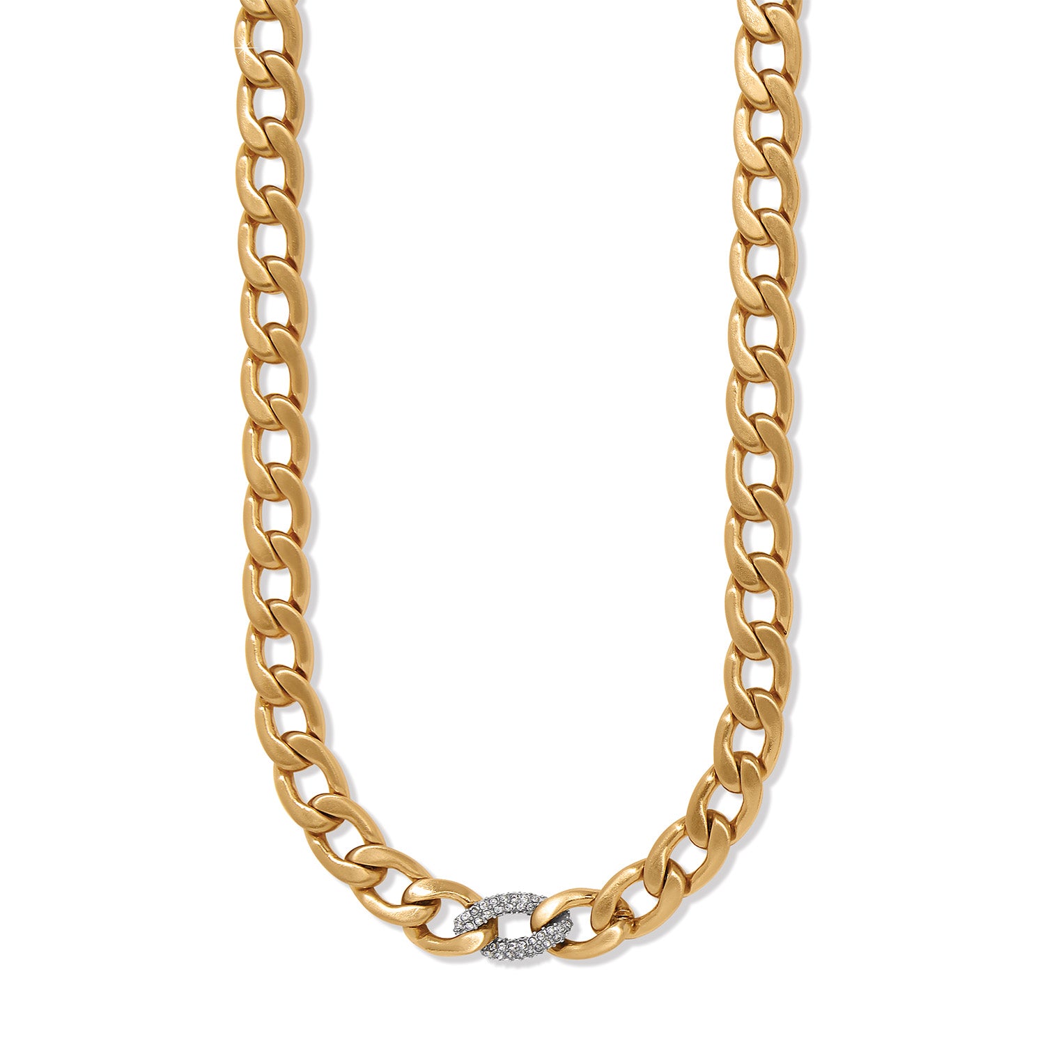 Cleo Pave Link Necklace/Gold
