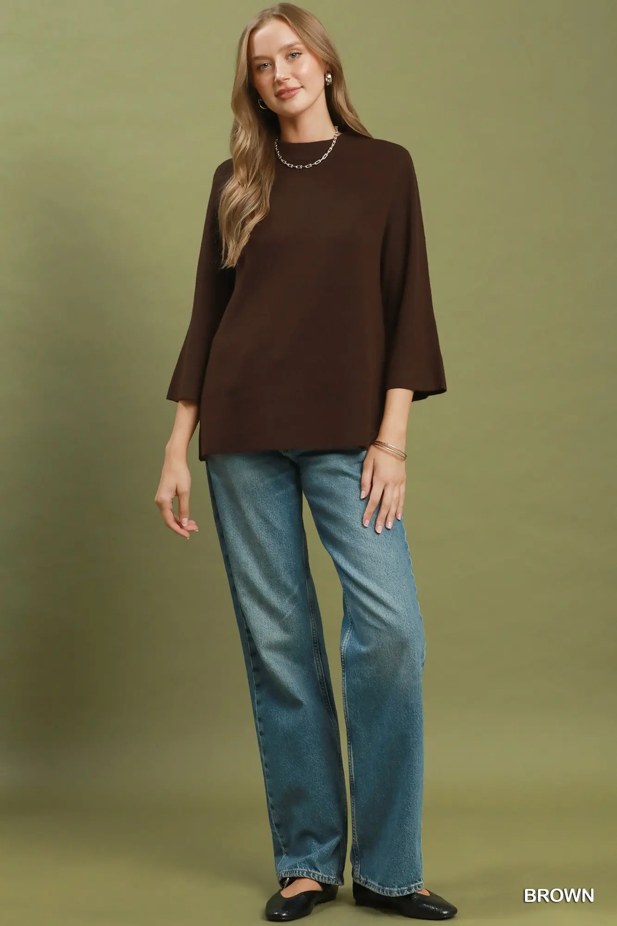 Cocoa Mock Neck Knit Top 🤎