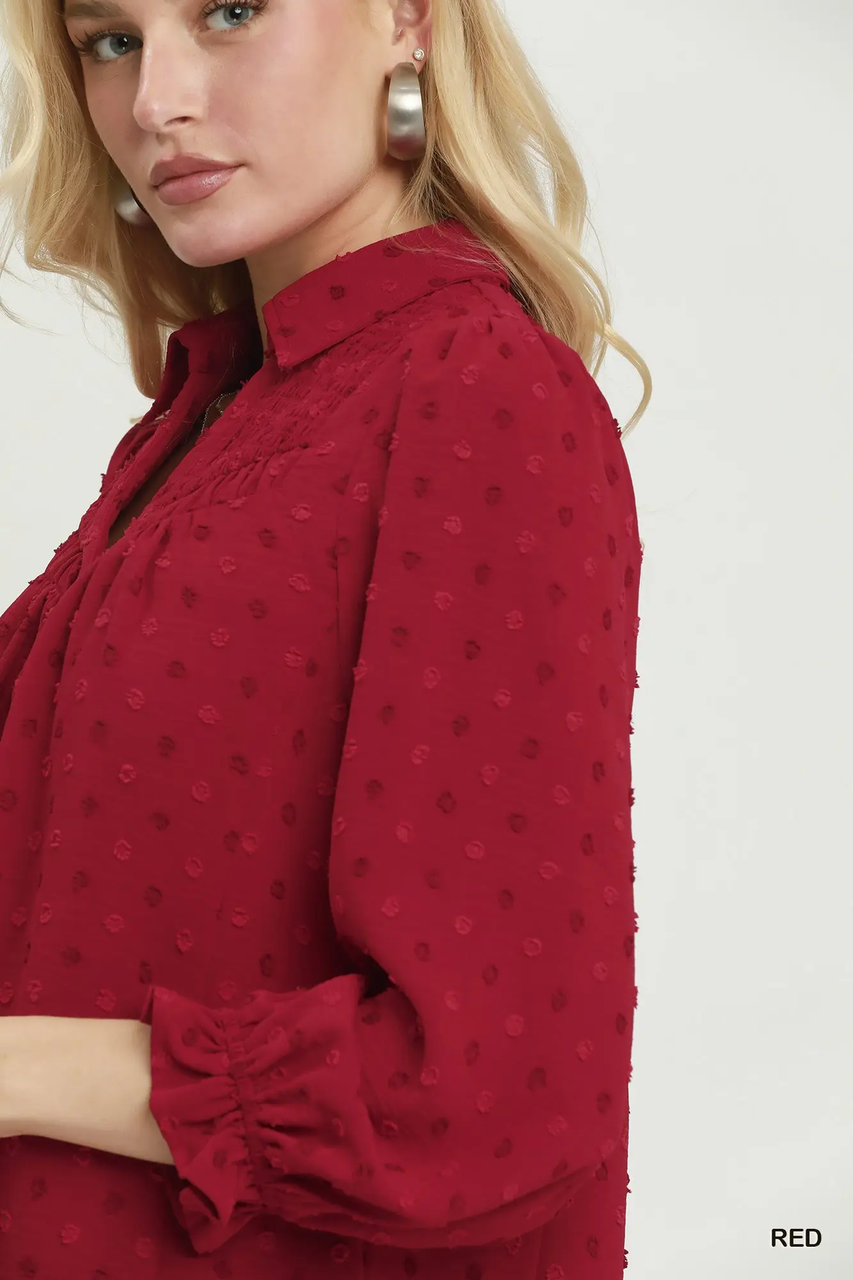 Holiday Charm Swiss Dot Blouse ❤️🎄