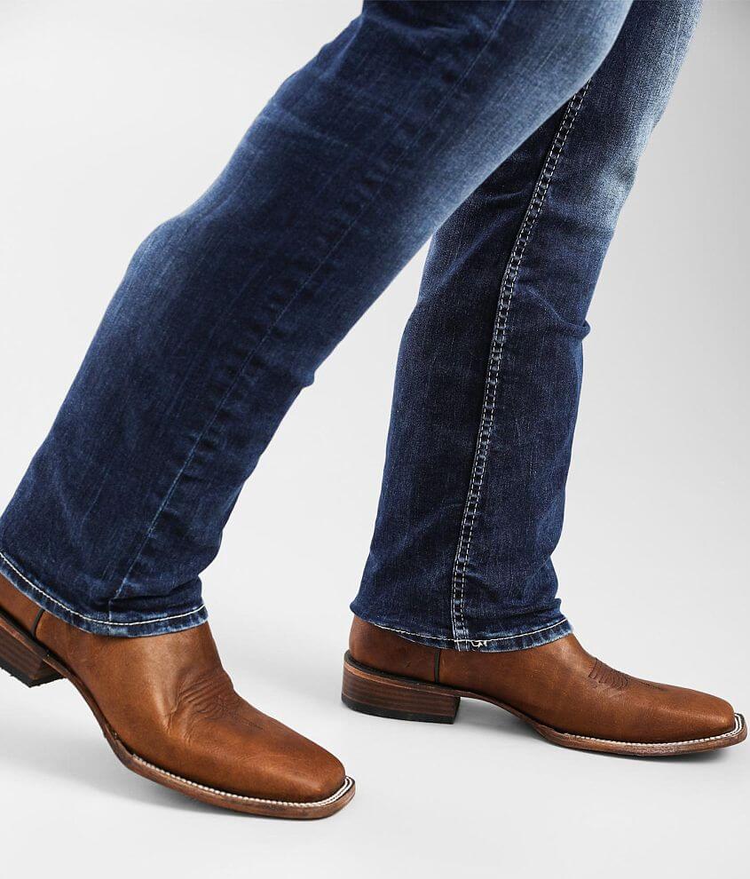 Men's Distressed Leather Cowboy Square Toe Boots