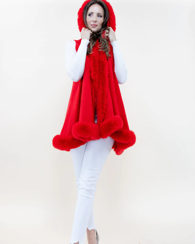 Sleeveless fur hoodie 2025