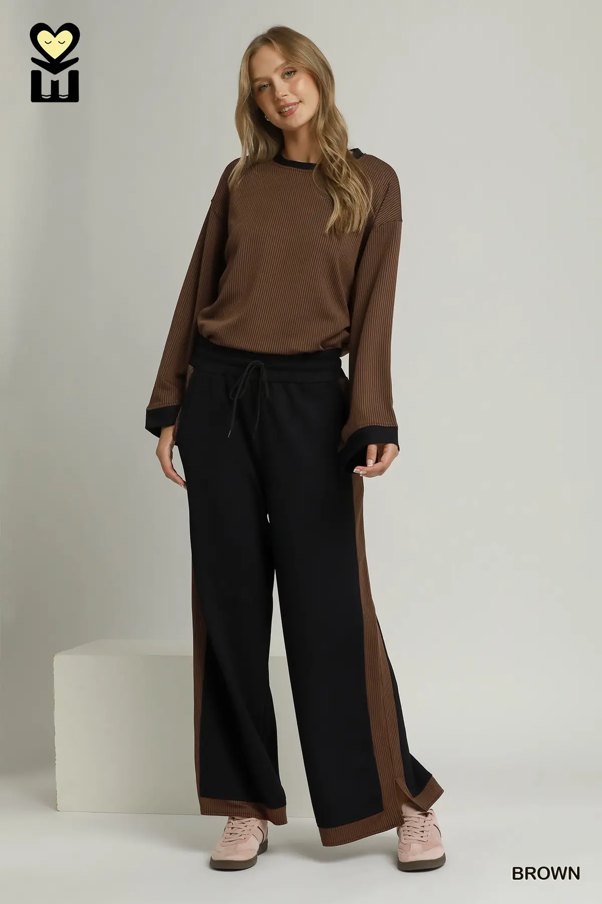 Espresso Contrast Stripe Knit Set 🤎🖤