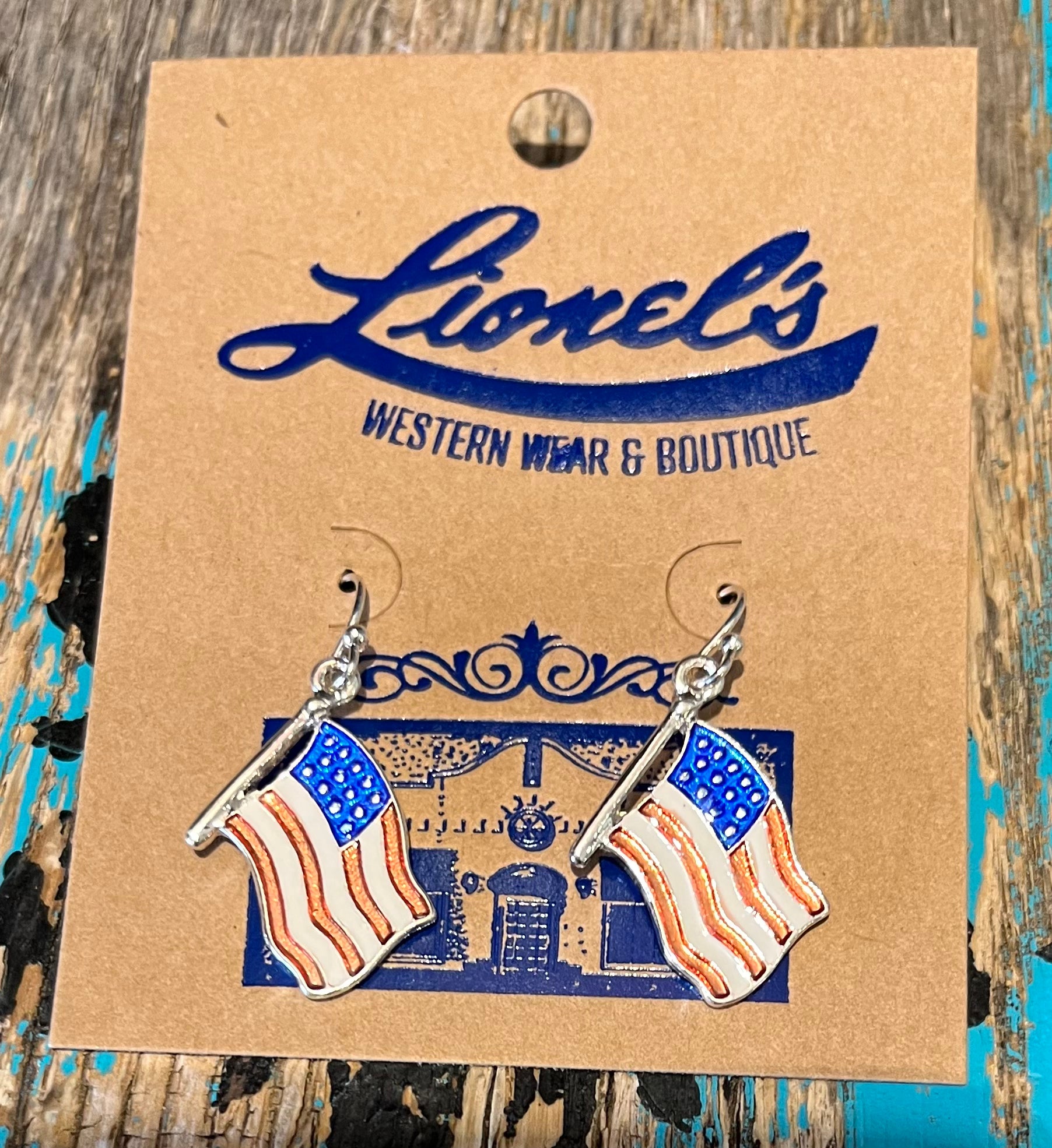 Silver Mini Flag Earrings