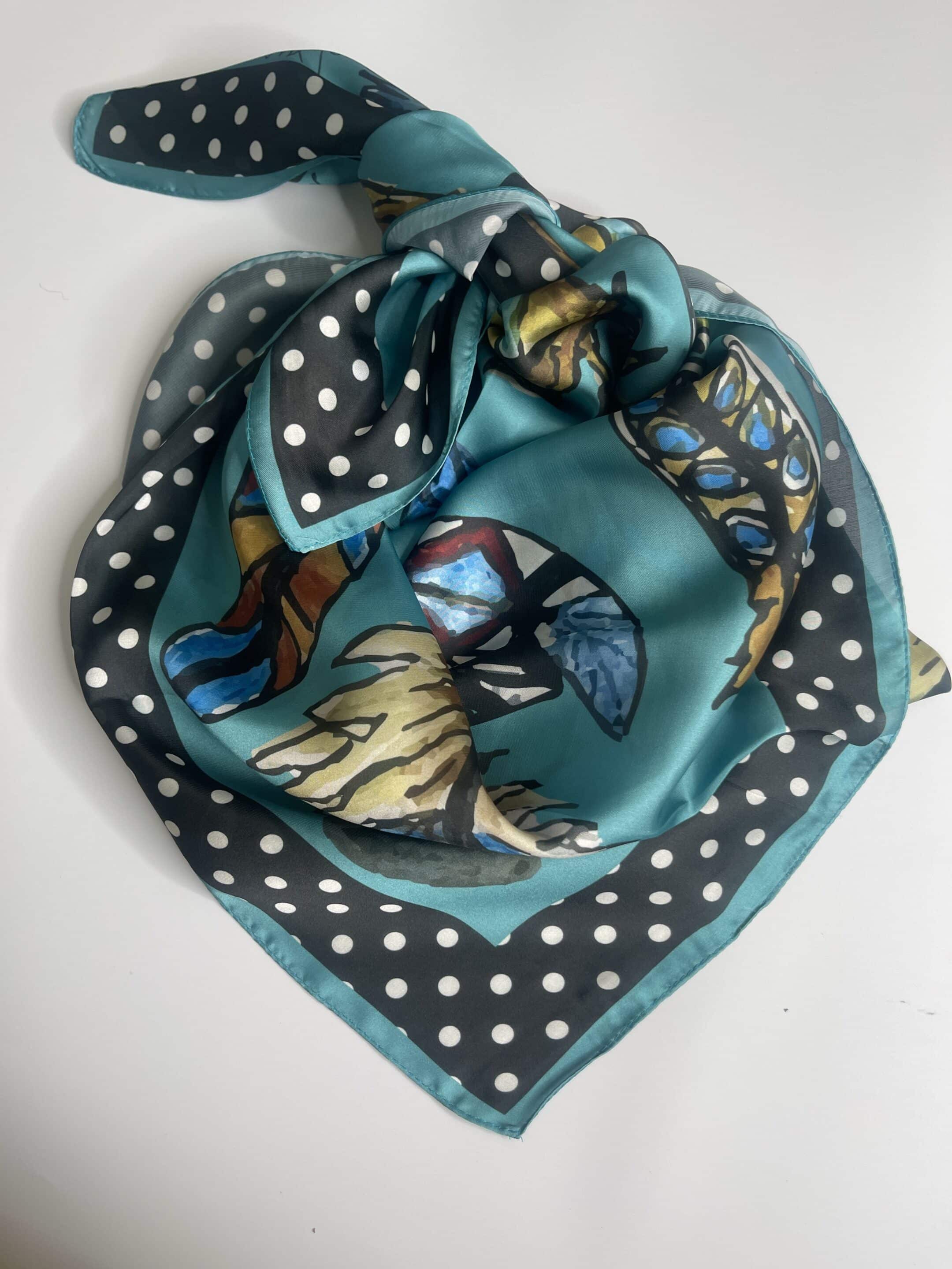 Feather Blues Silk Wild Rag
