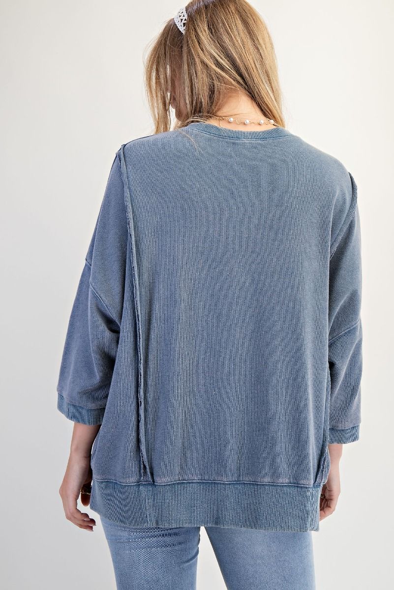 Denim w/ Leopard Love Patch Pullover