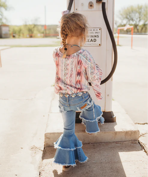 Ruffle Denim Bell Bottoms Toddler
