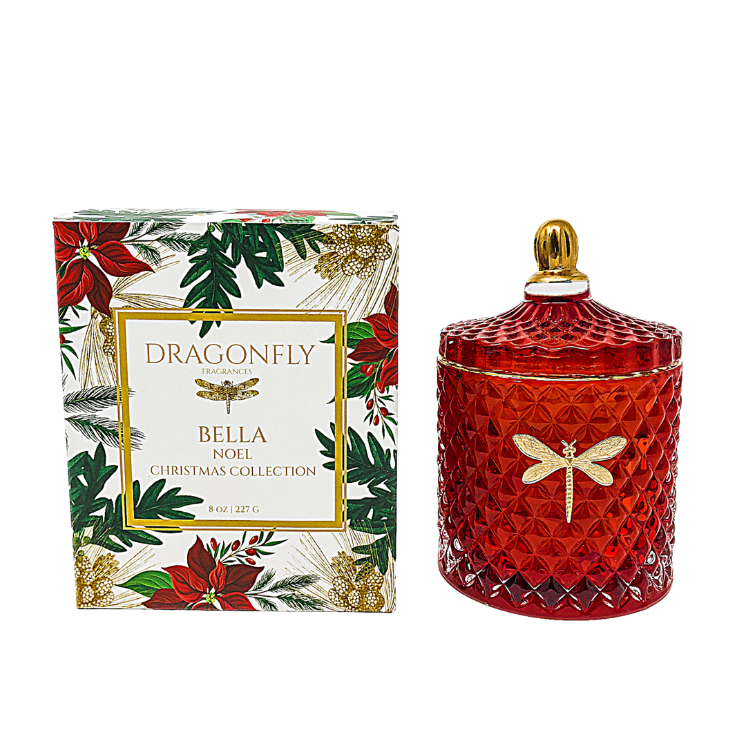 Bella Red and Gold Candle-Poinsettia
