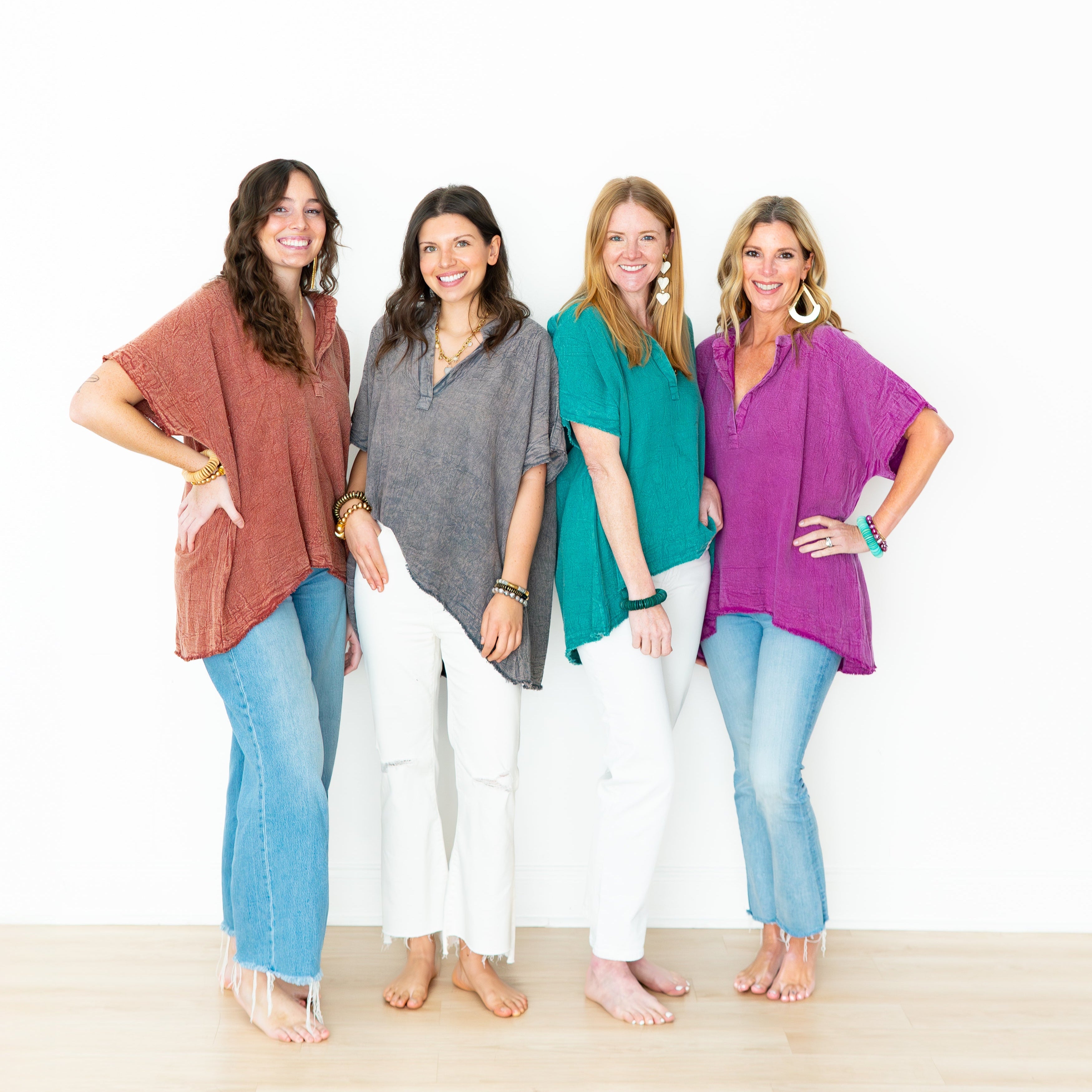 Relaxed Cotton Gauze Stonewashed Tunic