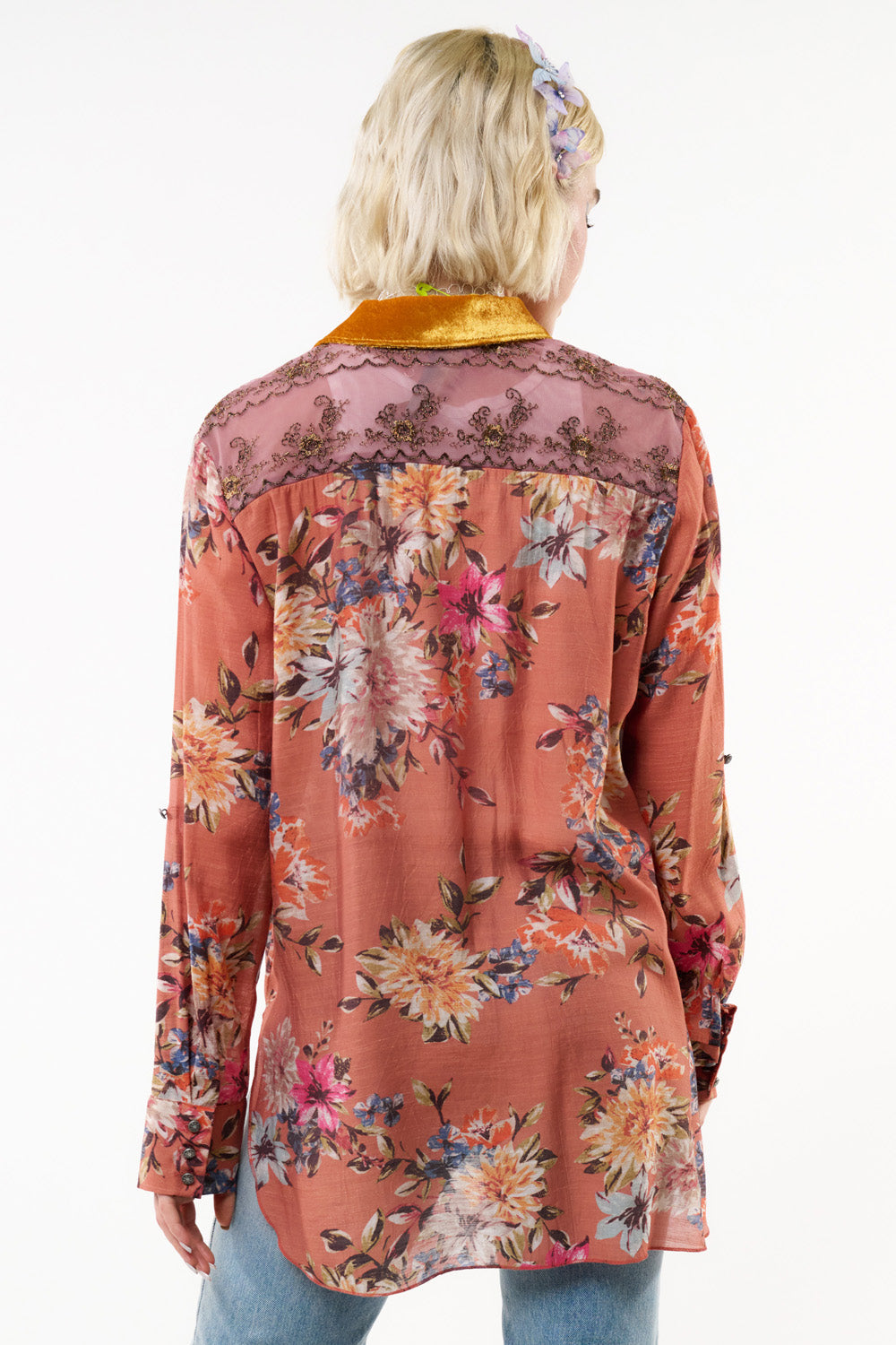 Gardenia Embroidered Shirt By Aratta