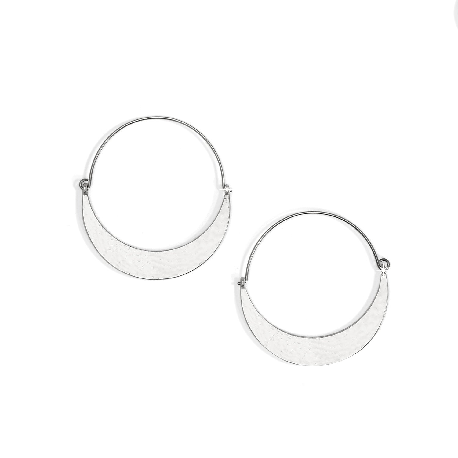 Palm Canyon Large Silver Hoop Earrings