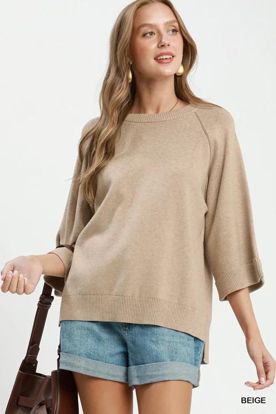 Light Khaki Everyday Ease Knit Sweater
