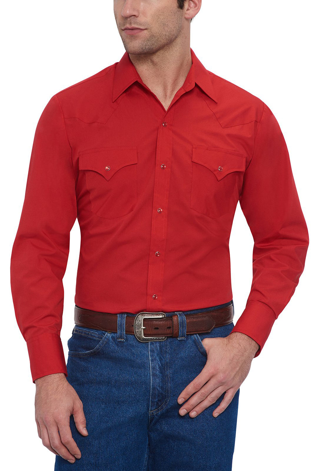 Ely & Walker Solid RED Western Shirt/Easy Care