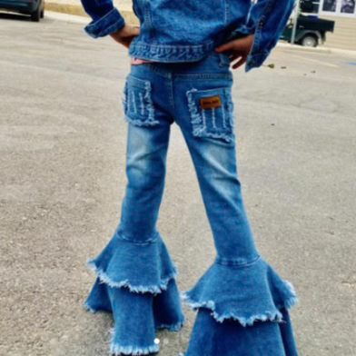 Ruffle Denim Bell Bottoms Toddler