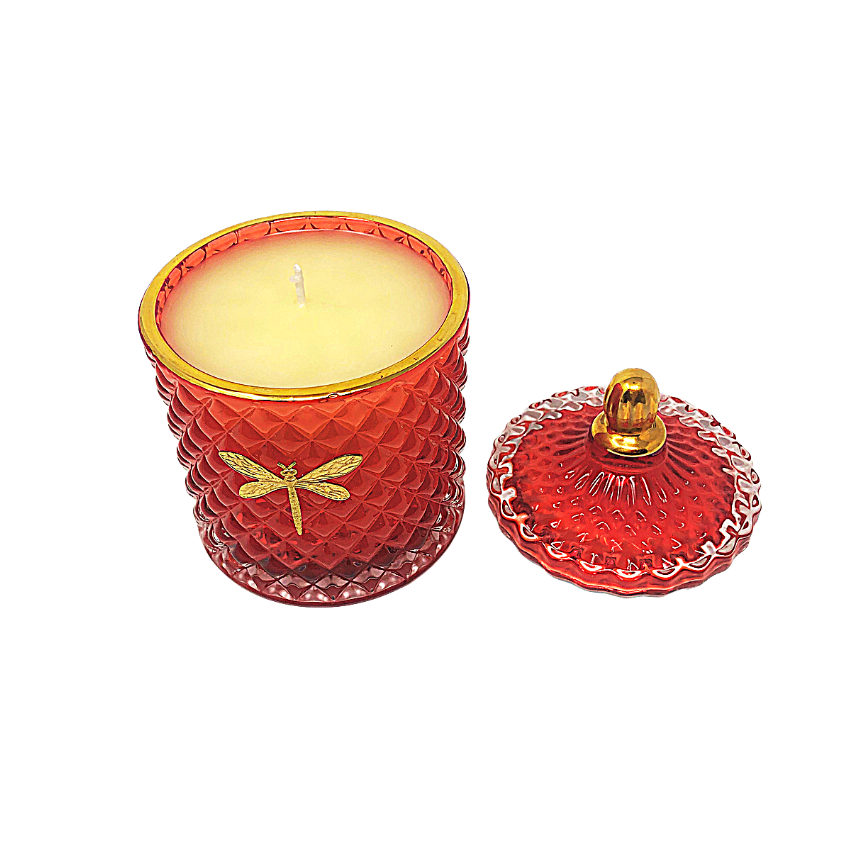 Bella Red and Gold Candle-Poinsettia