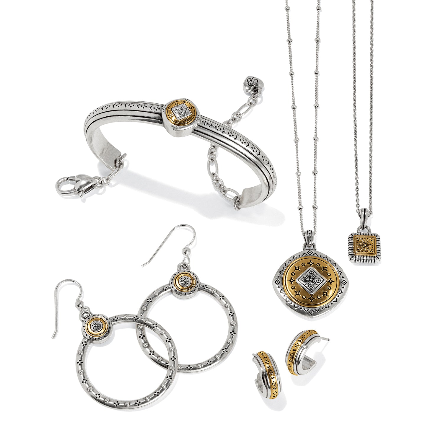 Mosaic Two Tone Mini Hoop