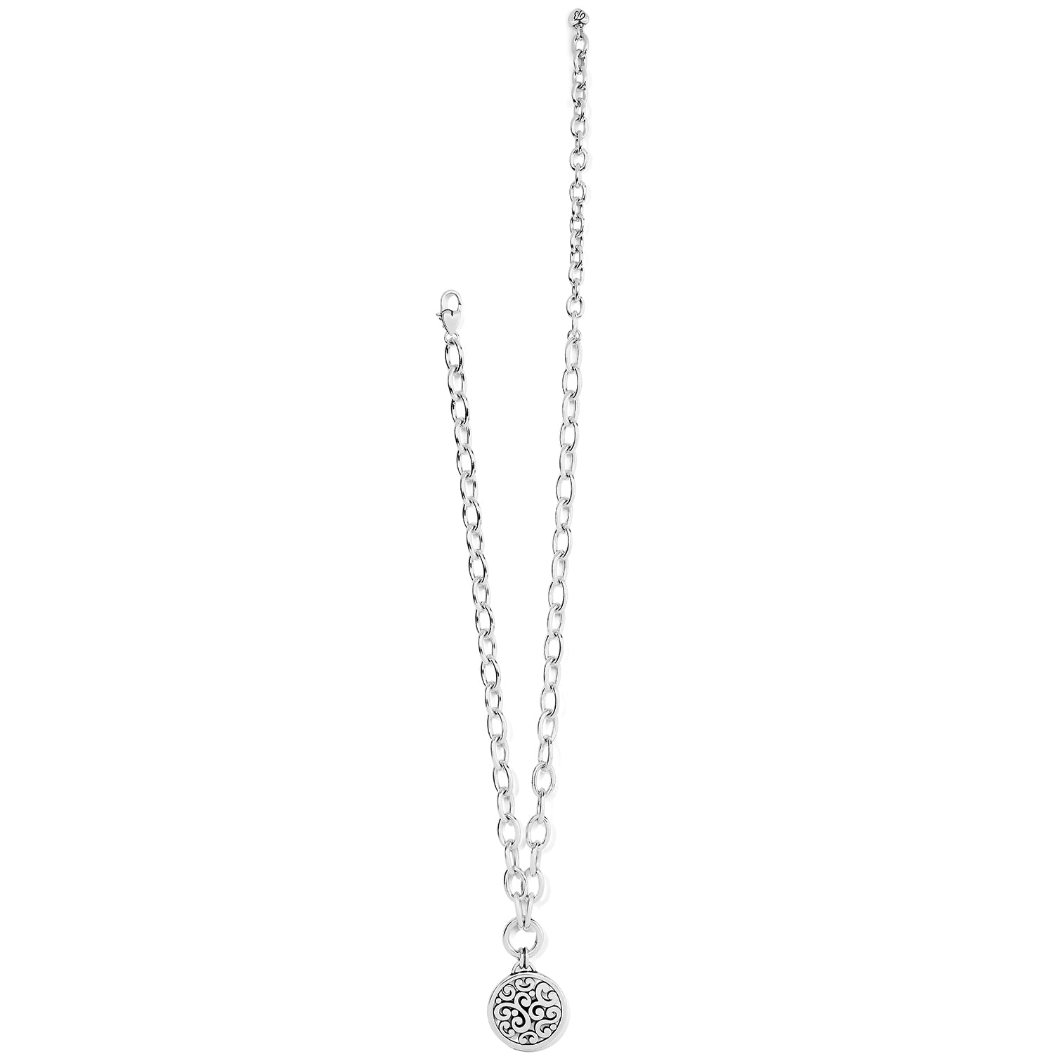 Contempo Medallion Charm Necklace/Silver