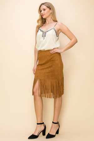 Cream Camisole w/ Chevron Studs