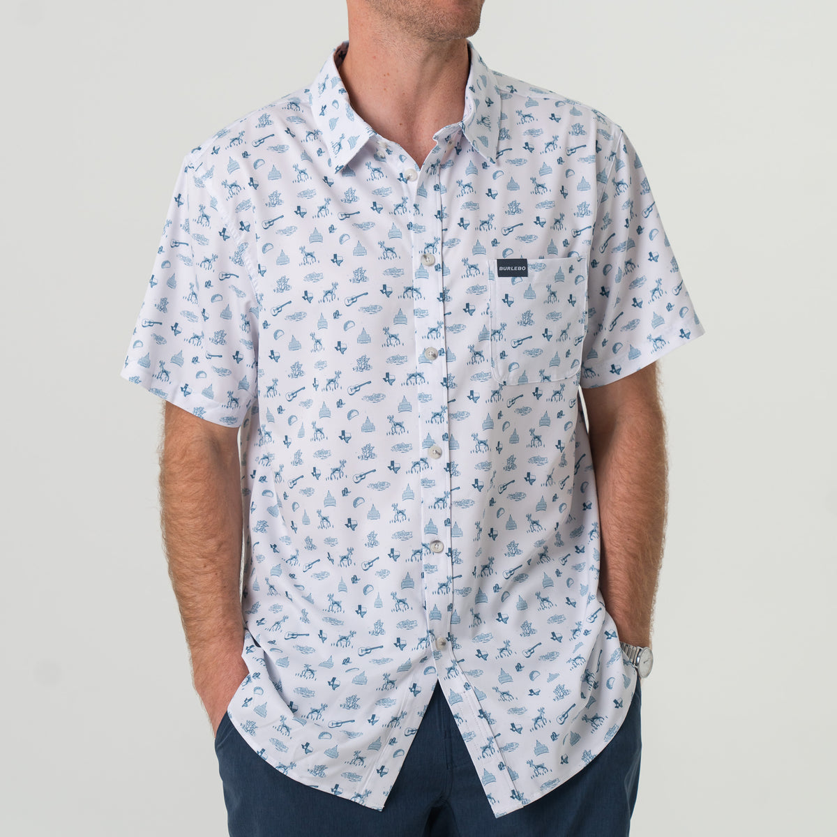 Lone Star State-Performance Button Up, by Burlebo