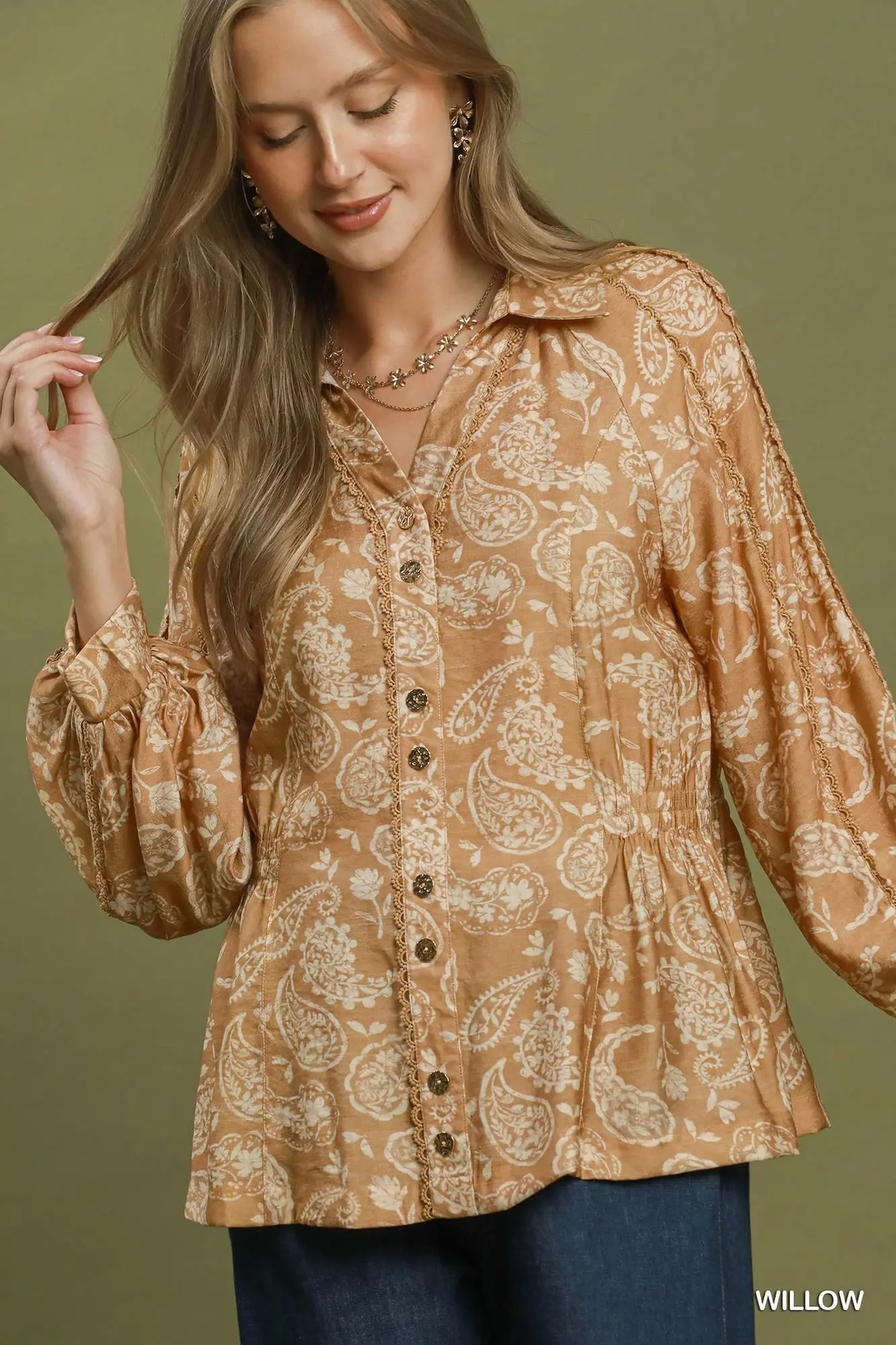 Willow Paisley Peplum Blouse