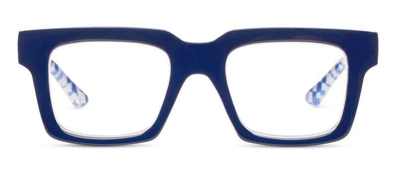 Louie Dark Navy Check- Peepers Reading Glasses