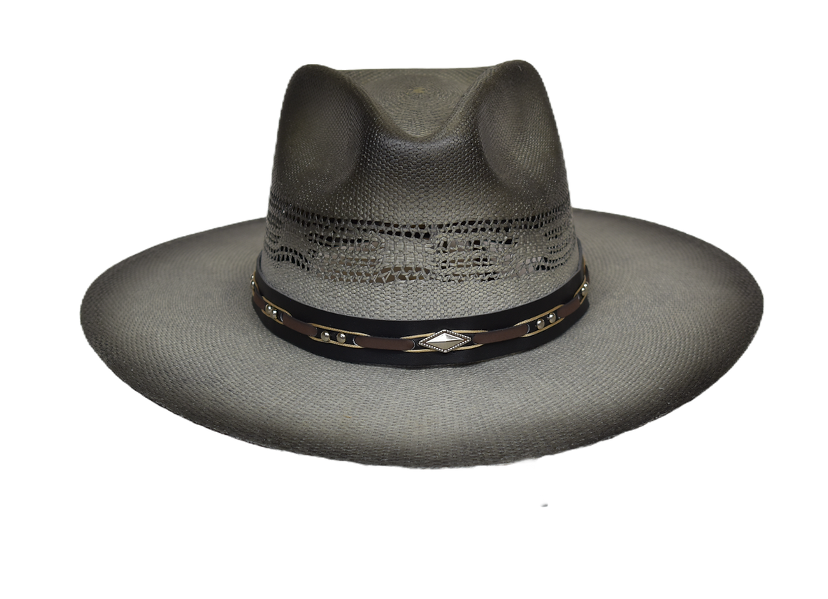 The Marfa Pinch Front Gray & White Bangora