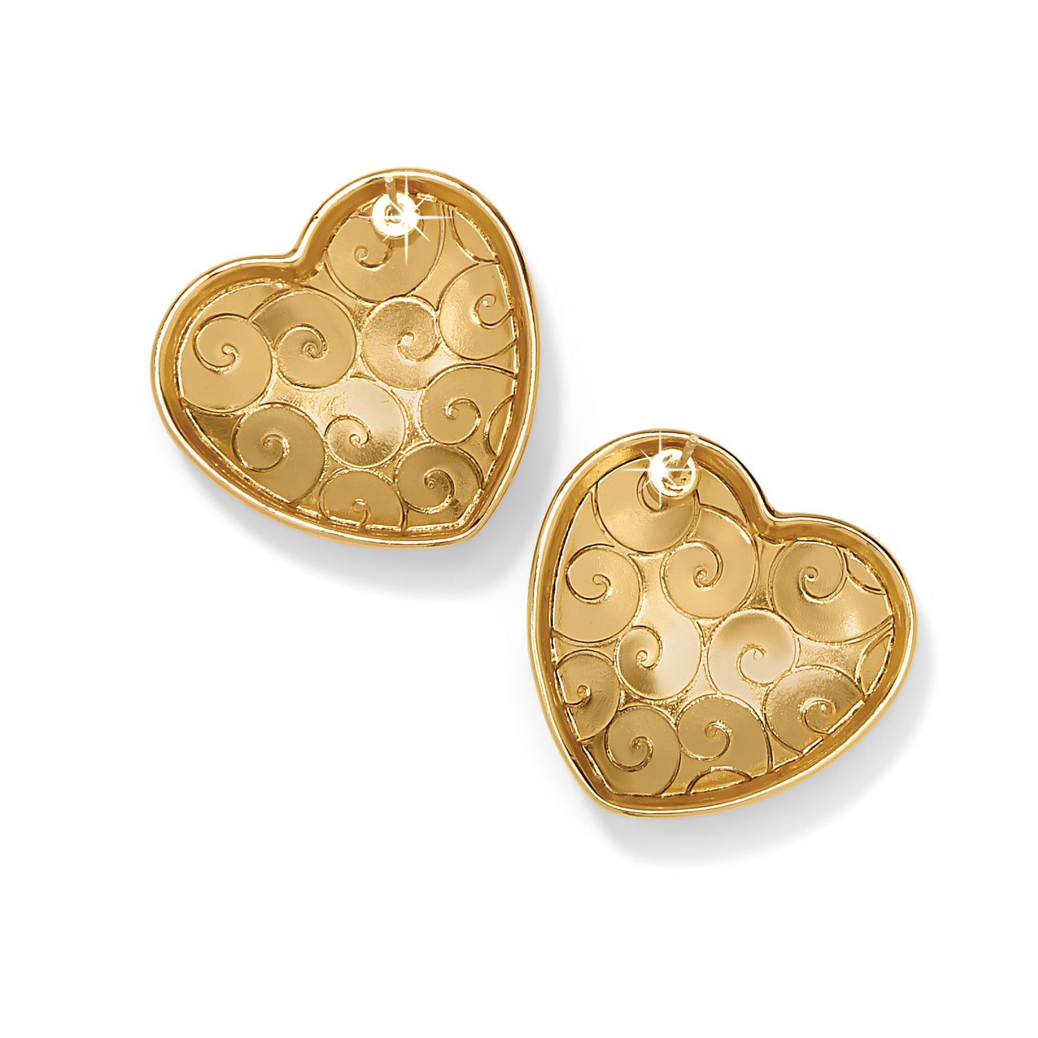 Gold Trianon Heart Earrings