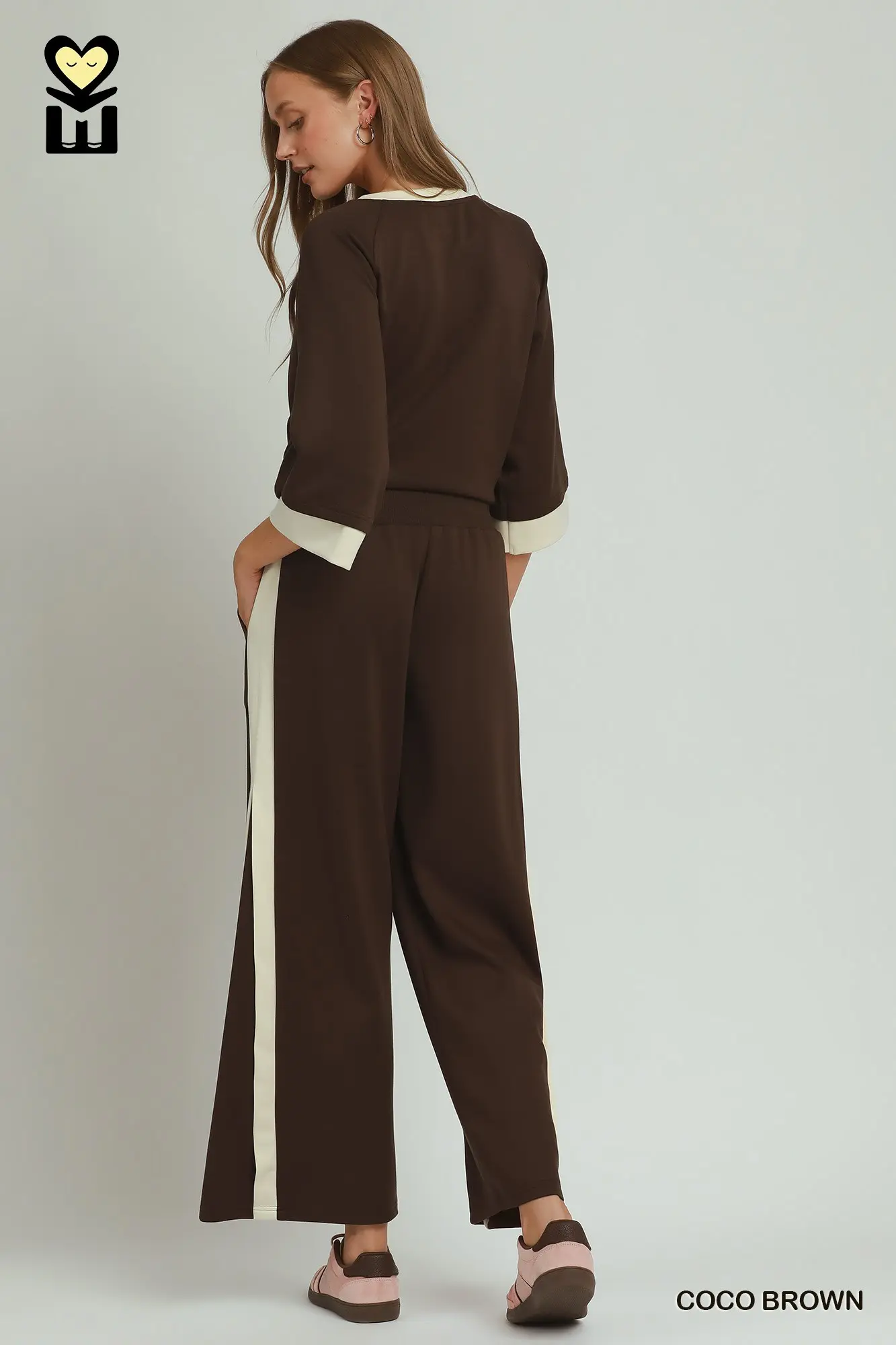 Coco Brown Color Block LuxeKnit Lounge Set